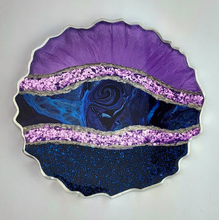 Sparkling Blue and Purple Coaster Set