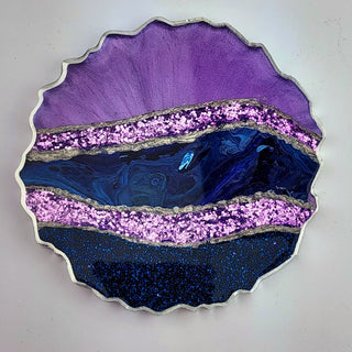 Sparkling Blue and Purple Coaster Set