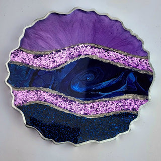 Sparkling Blue and Purple Coaster Set