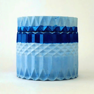 Blue Chrome Embellished Scented Candle