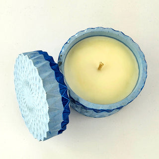 Blue Chrome Embellished Scented Candle