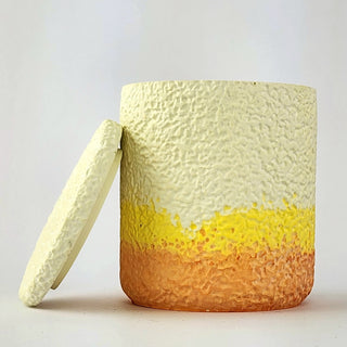 Textured Orange Yellow and Cream Scented Candle Holder