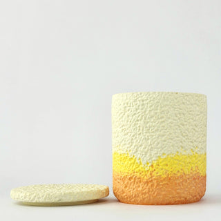 Textured Orange Yellow and Cream Scented Candle Holder