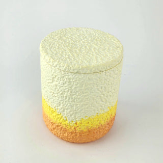 Textured Orange Yellow and Cream Scented Candle Holder