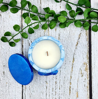 Blue Seaside Inspired Scented Candle