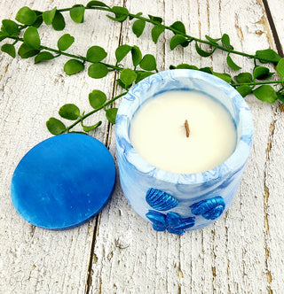 Blue Seaside Inspired Scented Candle