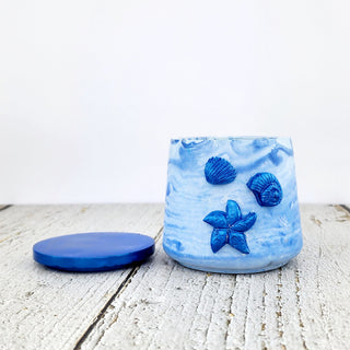 Blue Seaside Inspired Scented Candle