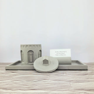 Architectural Tray and Candle Set in Grey