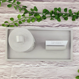 Architectural Tray and Candle Set in Grey