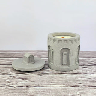 Architectural Tray and Candle Set in Grey