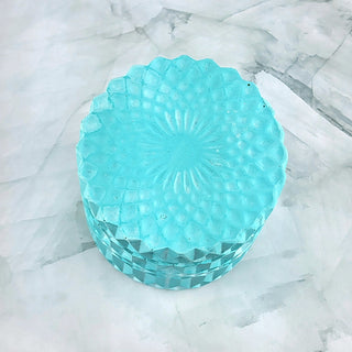 Scented Candle in Aqua Geometric Container