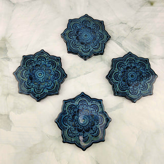 Blue / Green Mandala Coaster Set