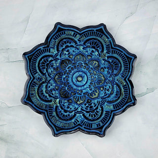 Blue / Green Mandala Coaster Set