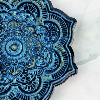 Blue / Green Mandala Coaster Set