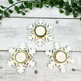 Snowflake Tealight Holders - Gold