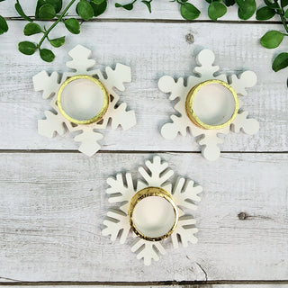 Snowflake Tealight Holders - Gold